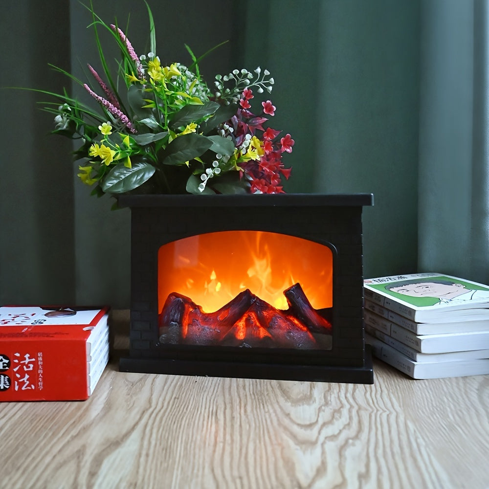 Cozy rectangular fireplace lantern stove lamp - Realistic simulation flame lights