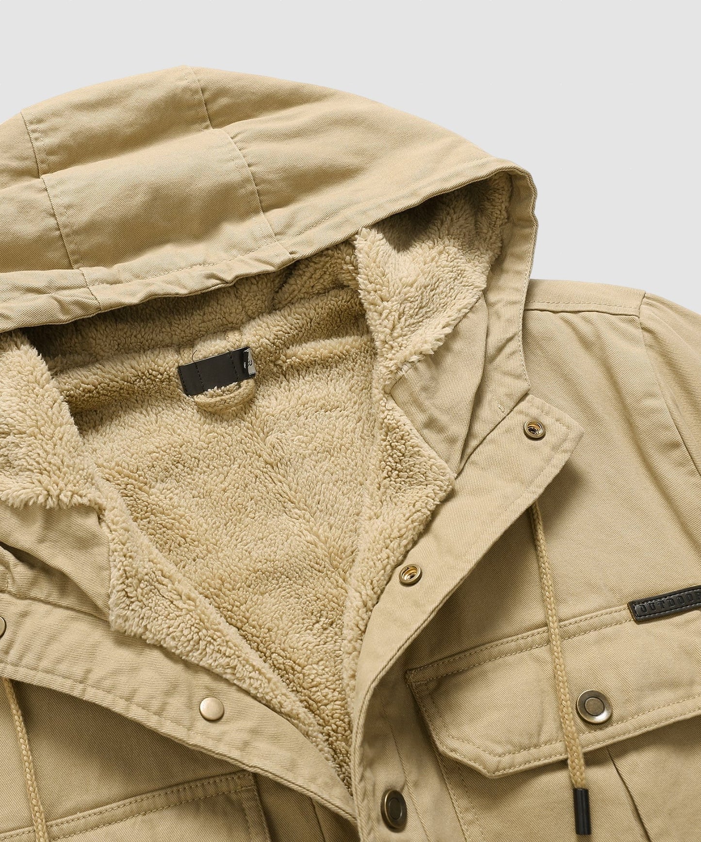 Men’s Fleece Lined Hooded Jacket Warm Cotton Winter Coat