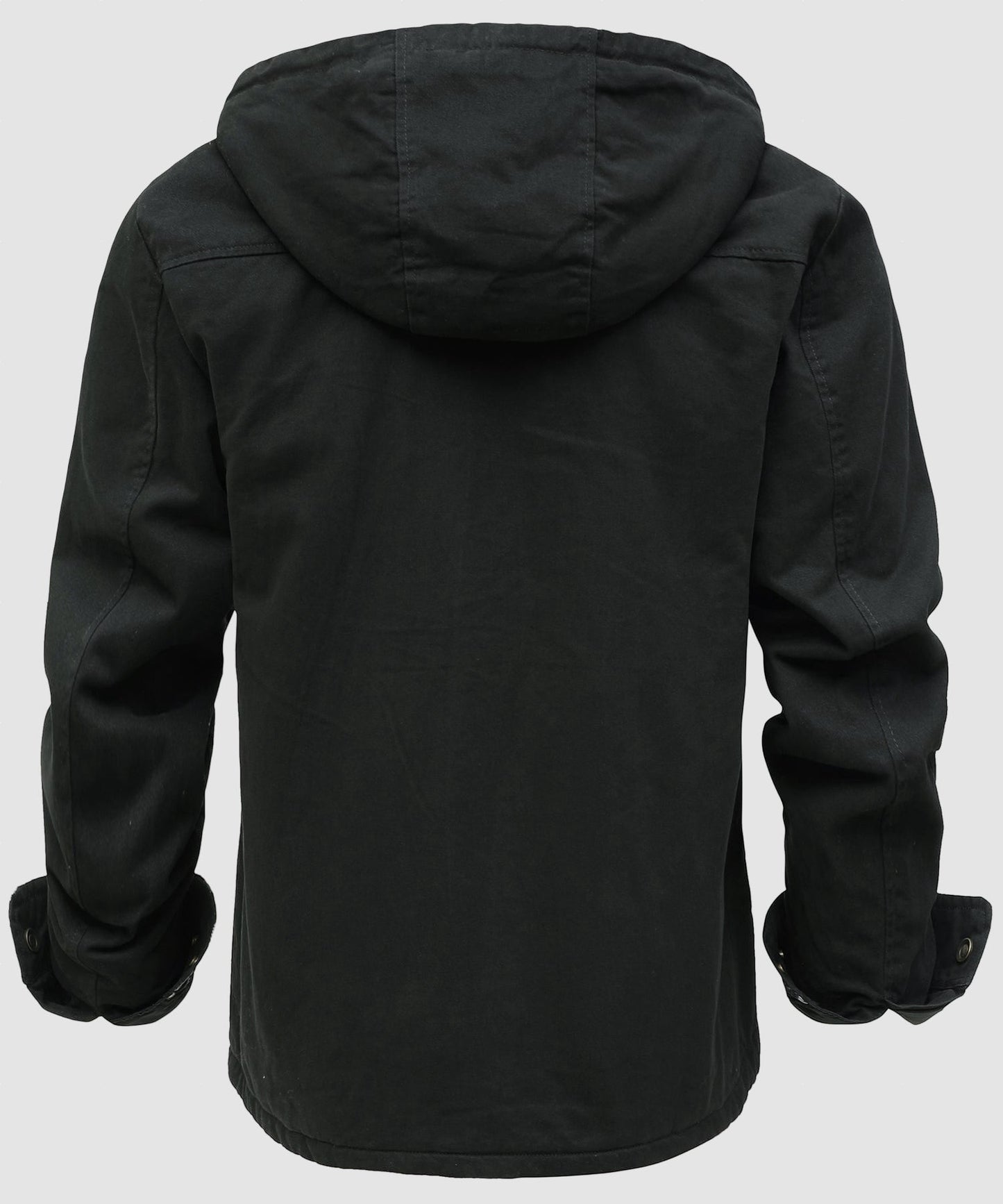 Men’s Fleece Lined Hooded Jacket Warm Cotton Winter Coat
