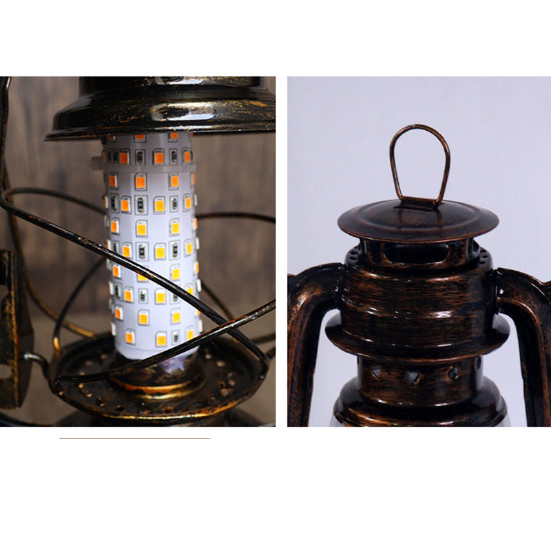 Traditional Vintage Round Horse Lamp Iron Acrylic LED Table Lamp for the Living Room