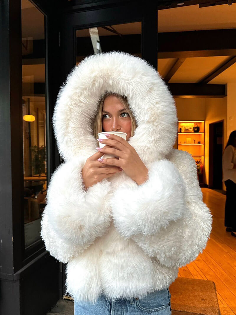 Women’s Winter Faux Fur Jacket | Warm Fluffy Jacket for Winter