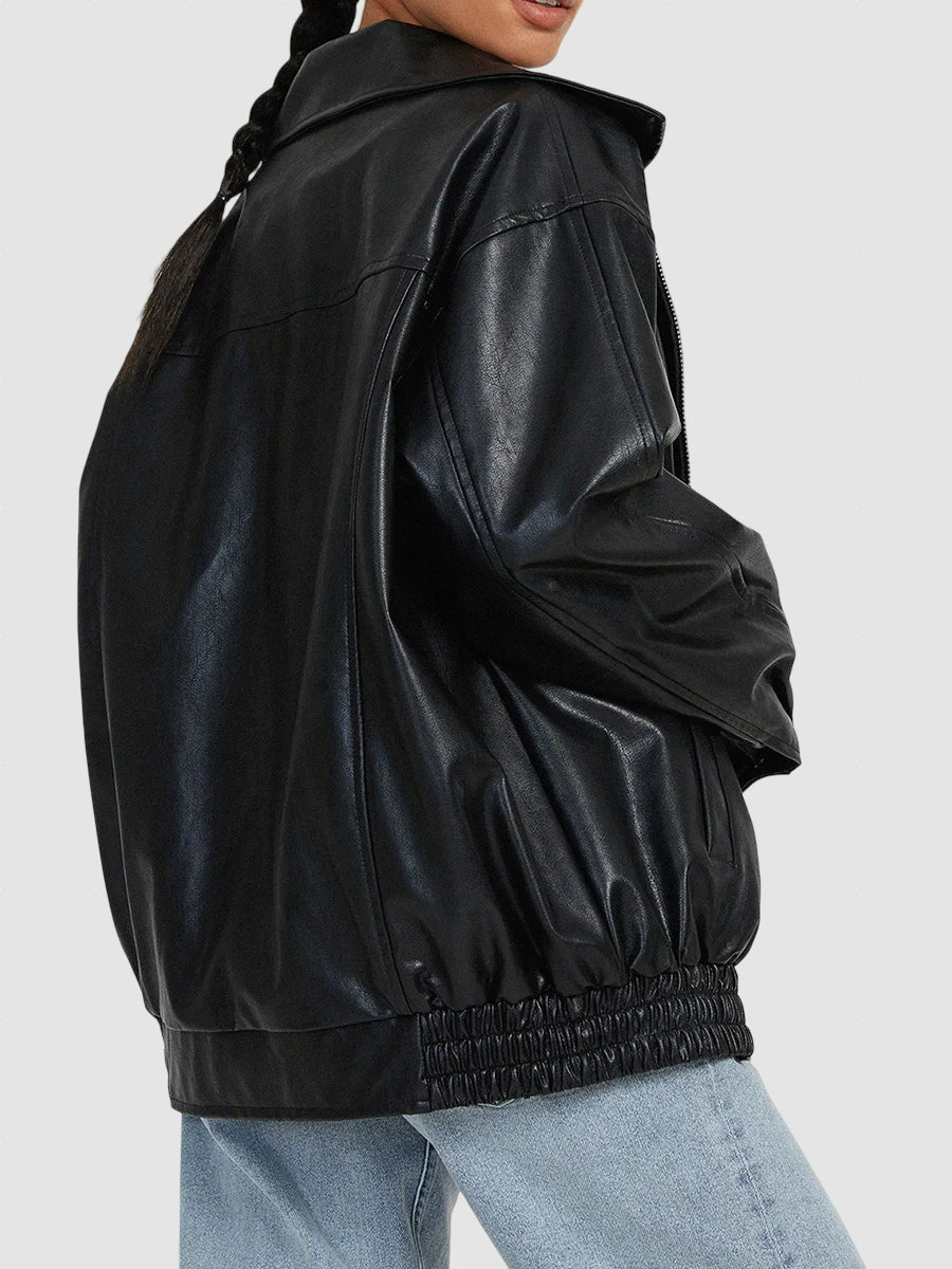 Women’s Faux Leather Jacket | Lightweight Autumn Outerwear