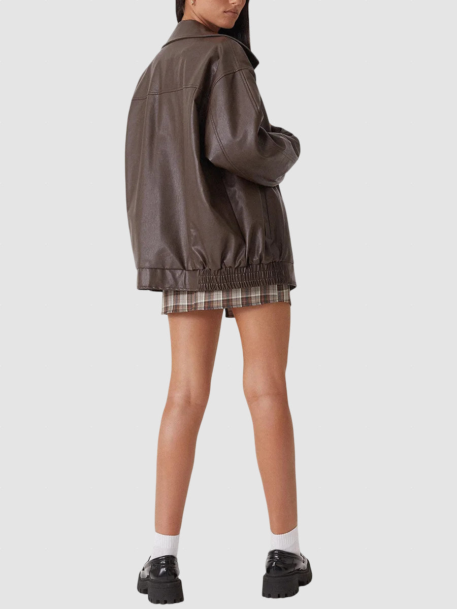 Women’s Faux Leather Jacket | Lightweight Autumn Outerwear